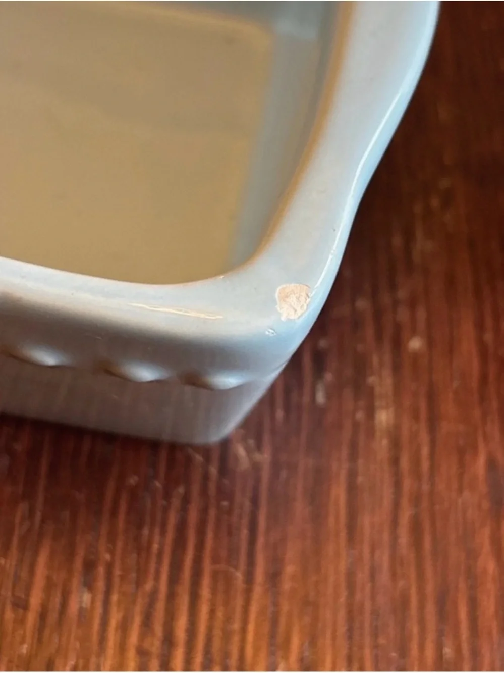 Source Unknown Light Blue Rectangular Stoneware Ramekins Set of 4